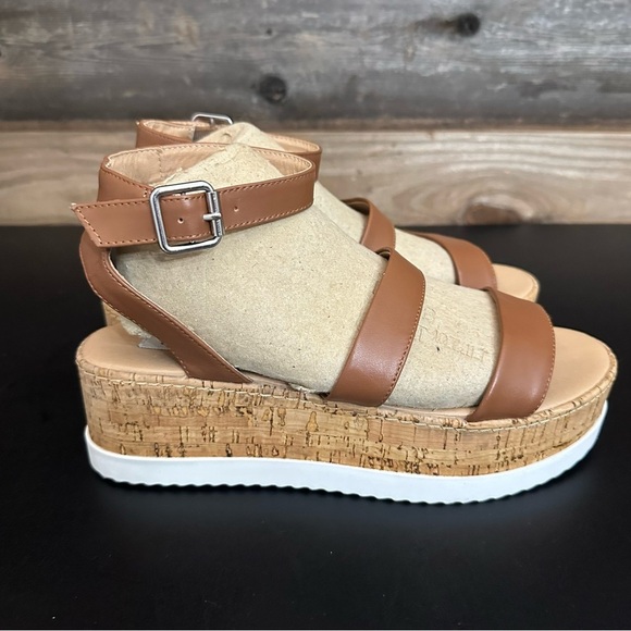 STEVE MADDEN FAITHI Brown Leather Ankle Strap Women’s Platform Sandals size 8.5 - Picture 5 of 12